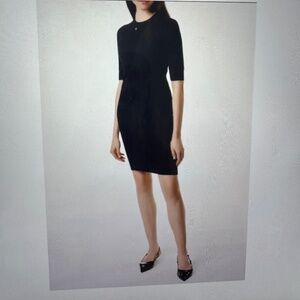 Chanel Cashmere Ribbed Knit MIDI Dress Black with tags Size 34